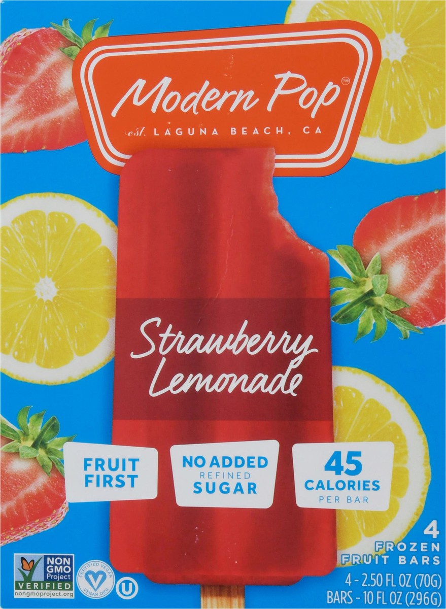 slide 3 of 14, Modern Pop Strawberry Lemonade Frozen Fruit Bars 4 - 2.50 fl oz Bars, 4 ct