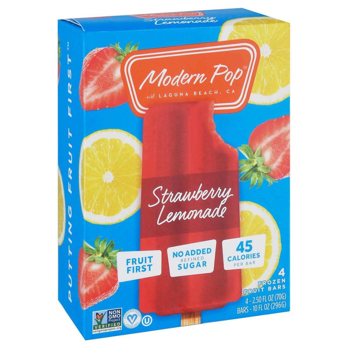 slide 6 of 14, Modern Pop Strawberry Lemonade Frozen Fruit Bars 4 - 2.50 fl oz Bars, 4 ct