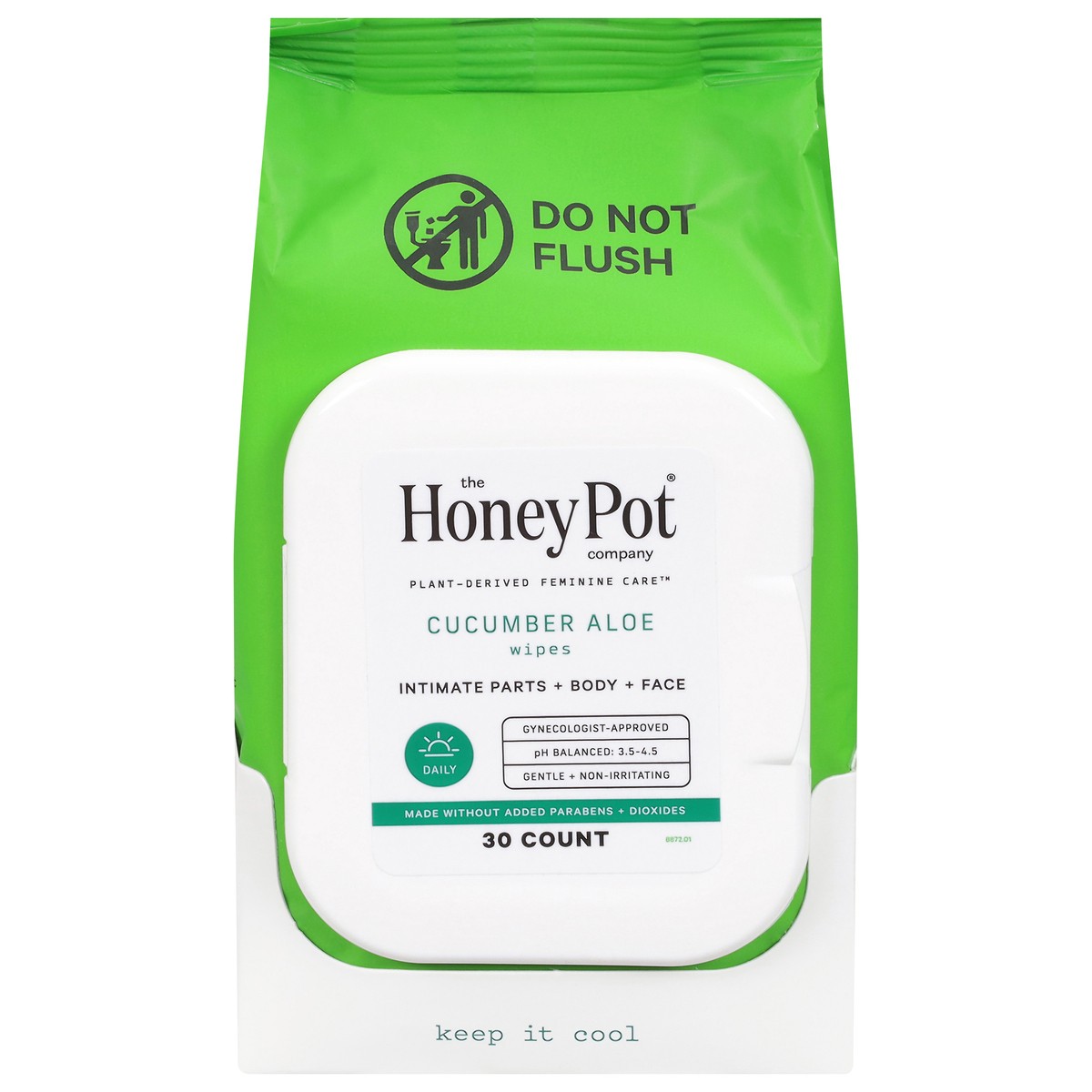 slide 1 of 9, The Honey Pot Company Cucumber Aloe Wipes 30 ea, 30 ct