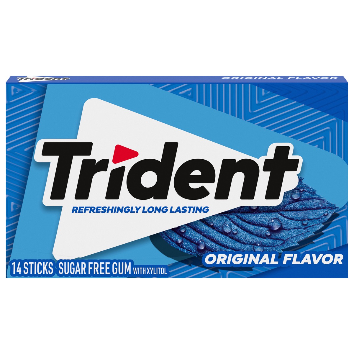 slide 1 of 9, Trident Original Sugar Free Gum, 14 Pieces, 14 ct