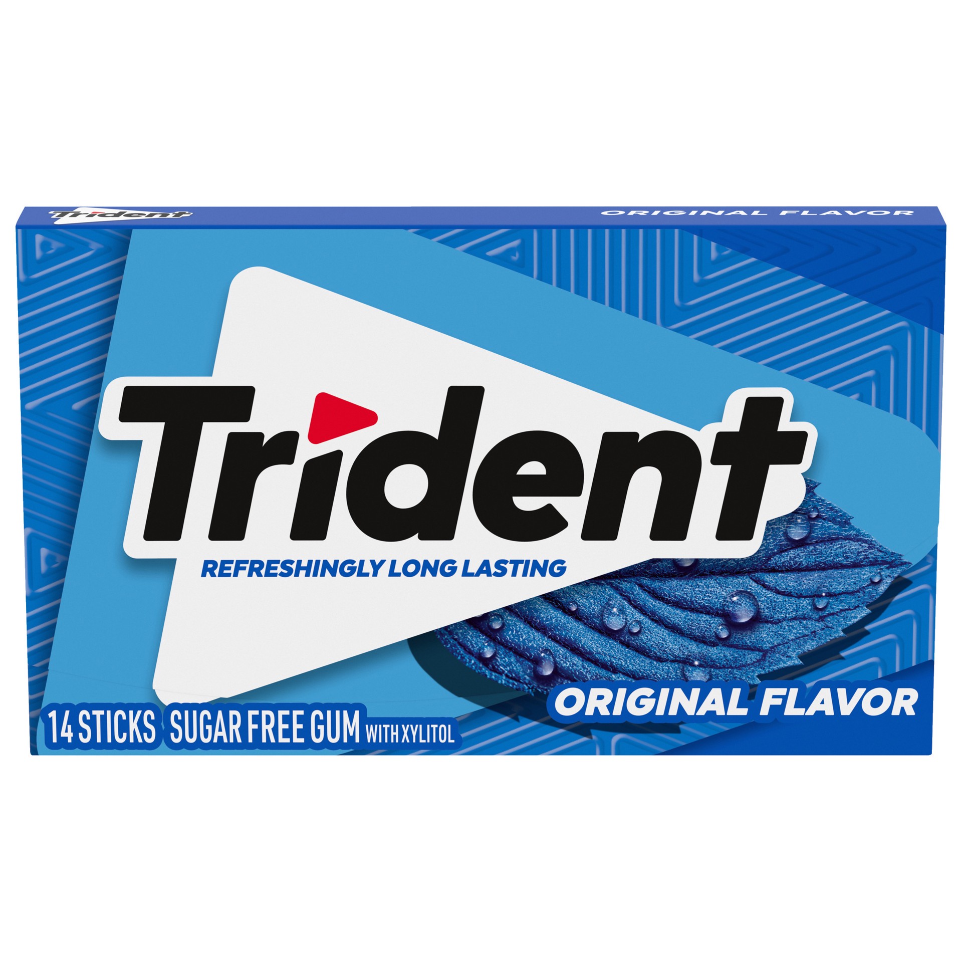 slide 1 of 9, Trident Original Sugar Free Gum, 14 Pieces, 0.94 oz