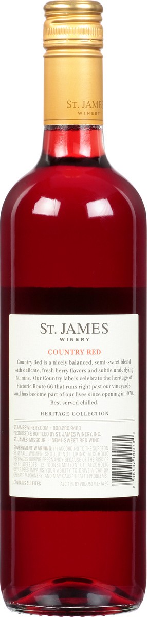 slide 9 of 12, St. James Winery Winery Country Red Sweet Wine, 750 ml