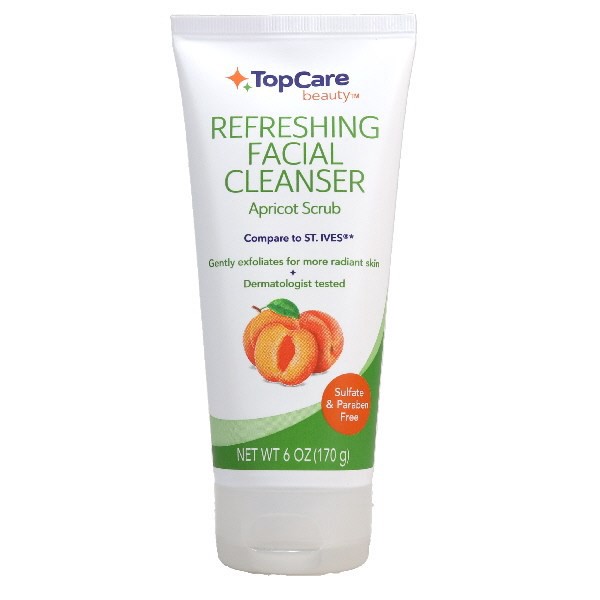 slide 1 of 9, TopCare Refreshing Facial Cleanser Apricot Scrub, 6 oz