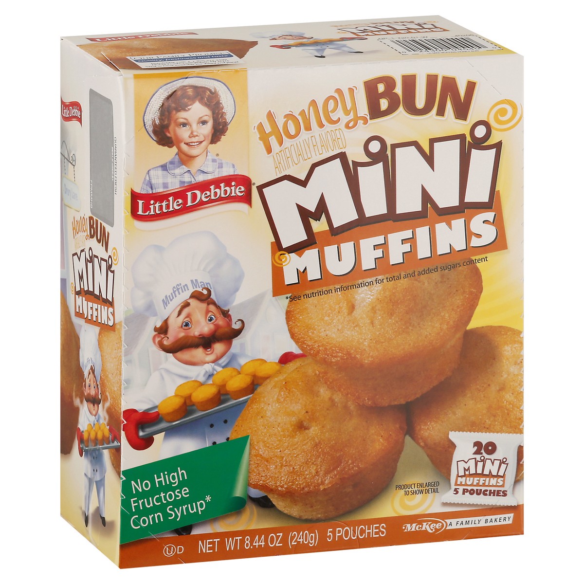 slide 9 of 11, Little Debbie Snack Cakes, Little Debbie Family Pack Mini Muffins (honey bun), 5 ct