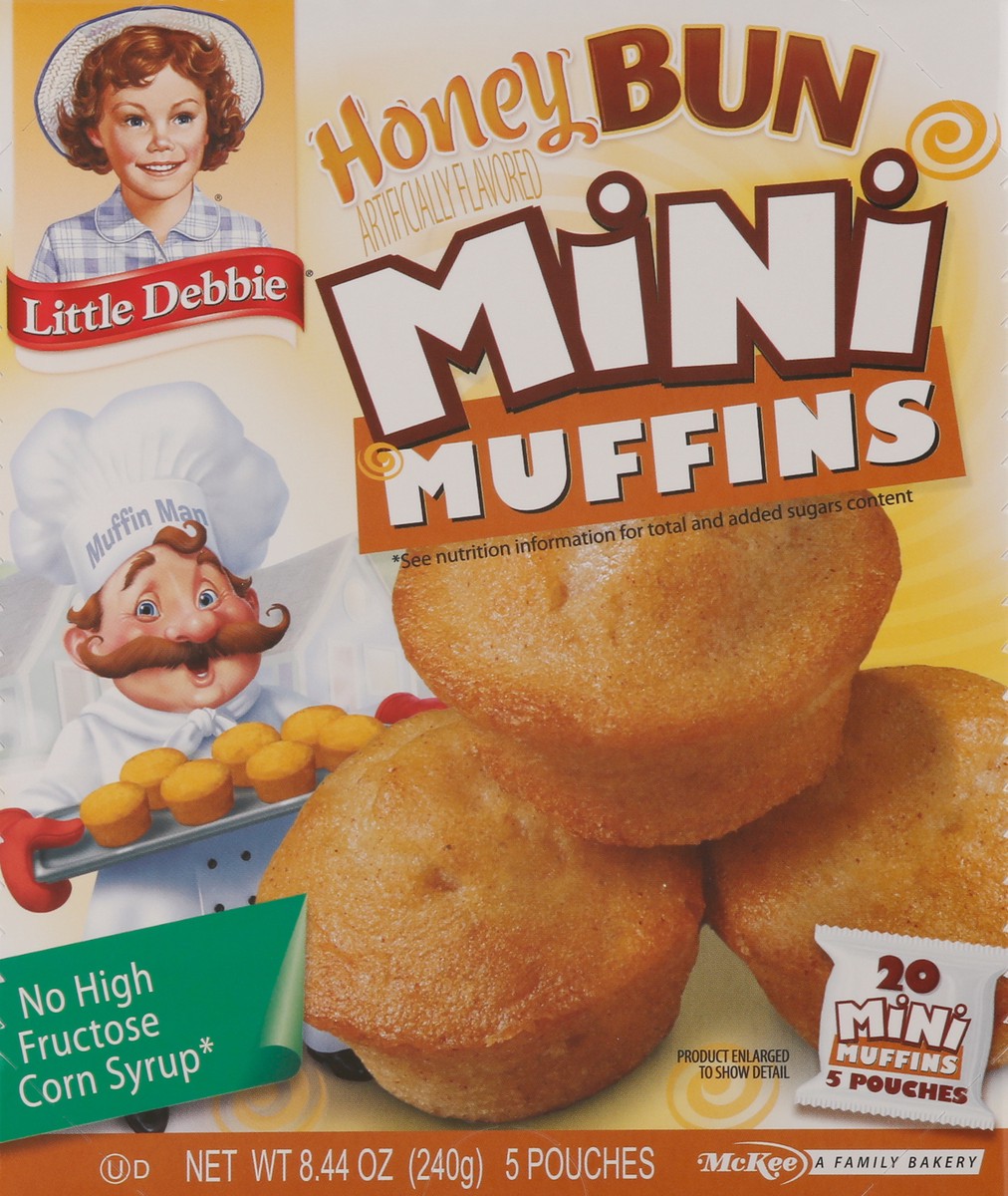 slide 6 of 11, Little Debbie Snack Cakes, Little Debbie Family Pack Mini Muffins (honey bun), 5 ct