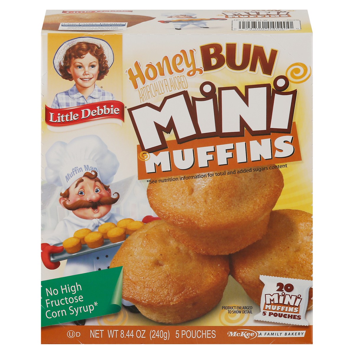 slide 2 of 11, Little Debbie Snack Cakes, Little Debbie Family Pack Mini Muffins (honey bun), 5 ct