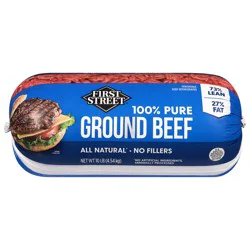 First Street 73/27 Ground Beef Chub 73% Lean