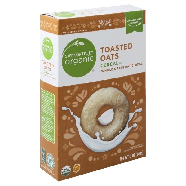 slide 1 of 1, Simple Truth Organic Toasted Oats Cereal, 12 oz