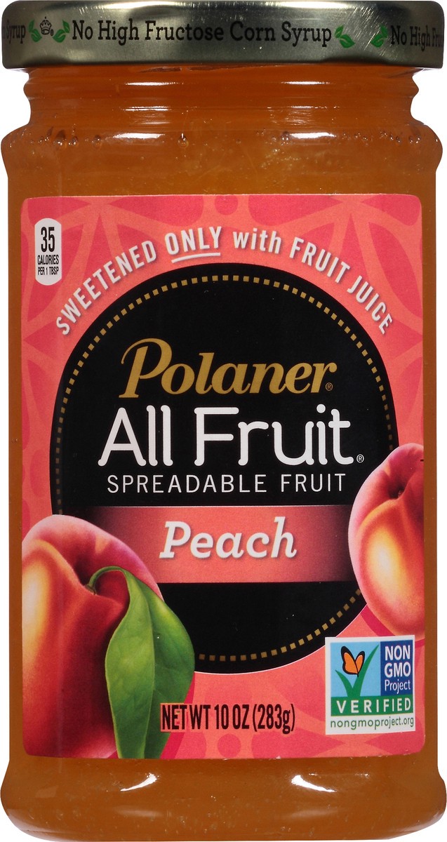 slide 5 of 7, Polaner All Fruit Gluten Free Peach Spreadable Fruit, Peach Fruit Spread, 10 OZ, 10 oz