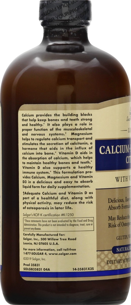 slide 7 of 9, Solgar Liquid Natural Blueberry Flavor Calcium-Magnesium Citrate 16 oz, 16 oz