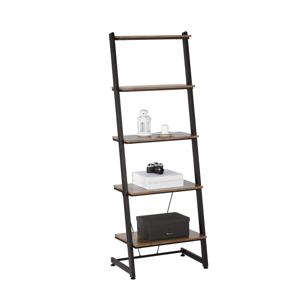 slide 1 of 10, Realspace Belling 73''H Leaning 5-Shelf Bookcase, Modern Oak, 1 ct