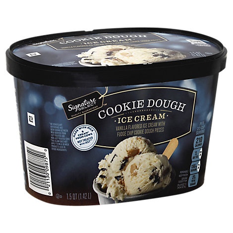 slide 1 of 1, Signature Select Ice Cream Chocolate Chip Cookie Dough, 1.5 qt