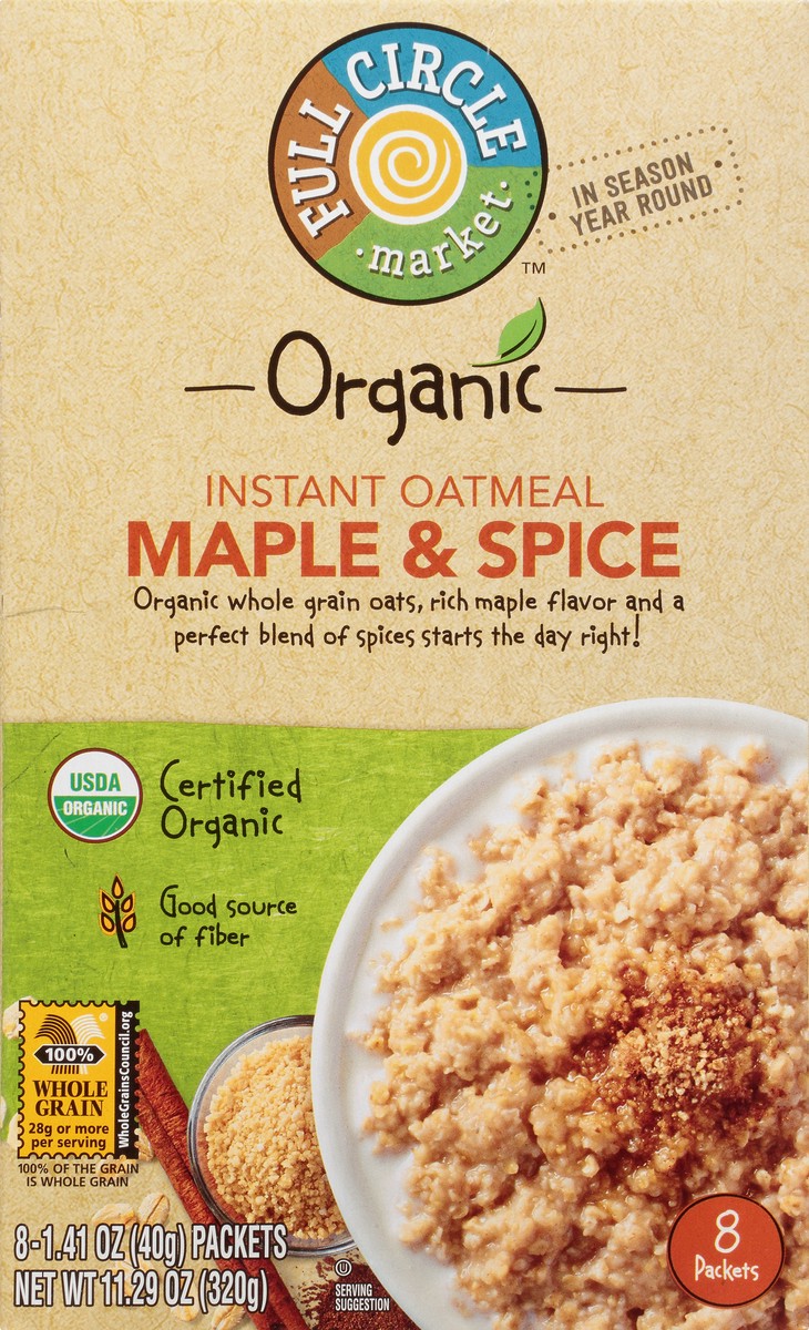 slide 9 of 14, Full Circle Market Organic Maple & Spice Instant Oatmeal 8 ea, 8 ct