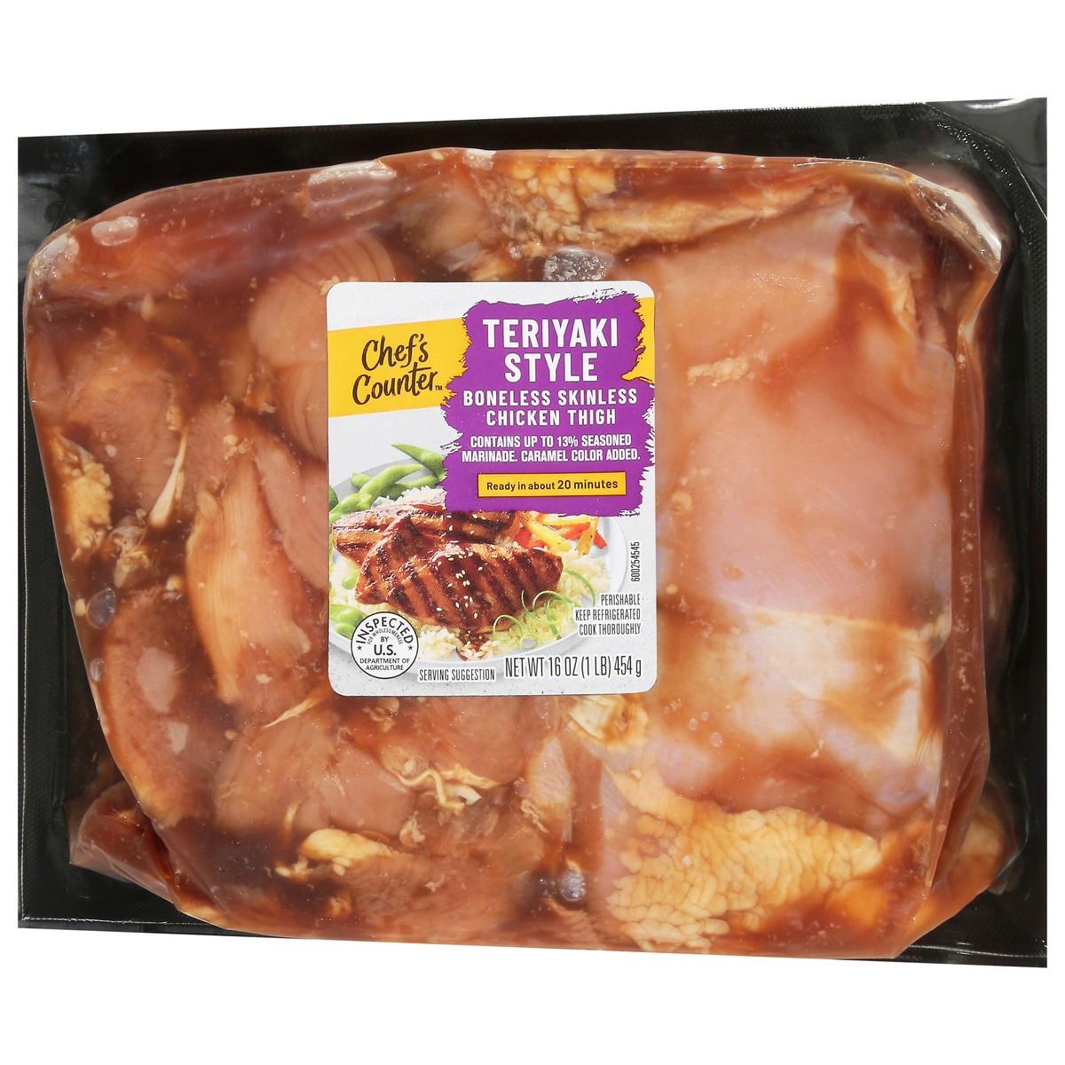 slide 2 of 4, Chefs Counter Chicken Thigh Teriyake Style 12 Oz - 12 OZ, 16 oz