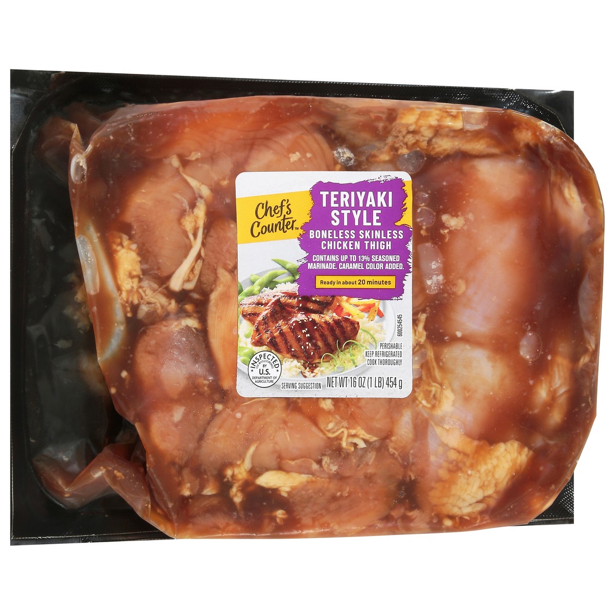 slide 4 of 4, Chefs Counter Chicken Thigh Teriyake Style 12 Oz - 12 OZ, 16 oz