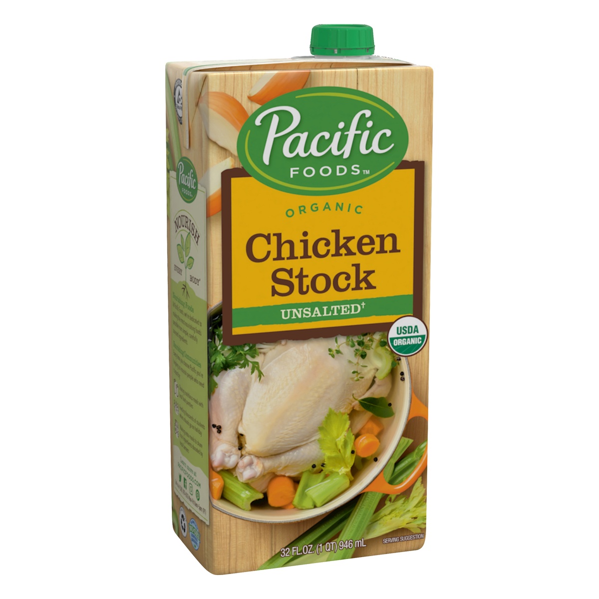 slide 2 of 9, Pacific Foods Organic Unsalted Chicken Stock, 32 fl oz