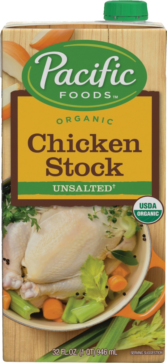 slide 8 of 9, Pacific Foods Organic Unsalted Chicken Stock, 32 fl oz