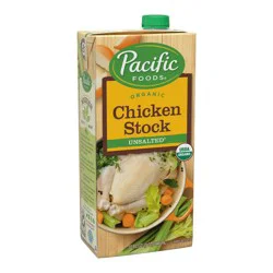 Pacific Foods Organic Unsalted Chicken Stock, 32 oz Carton