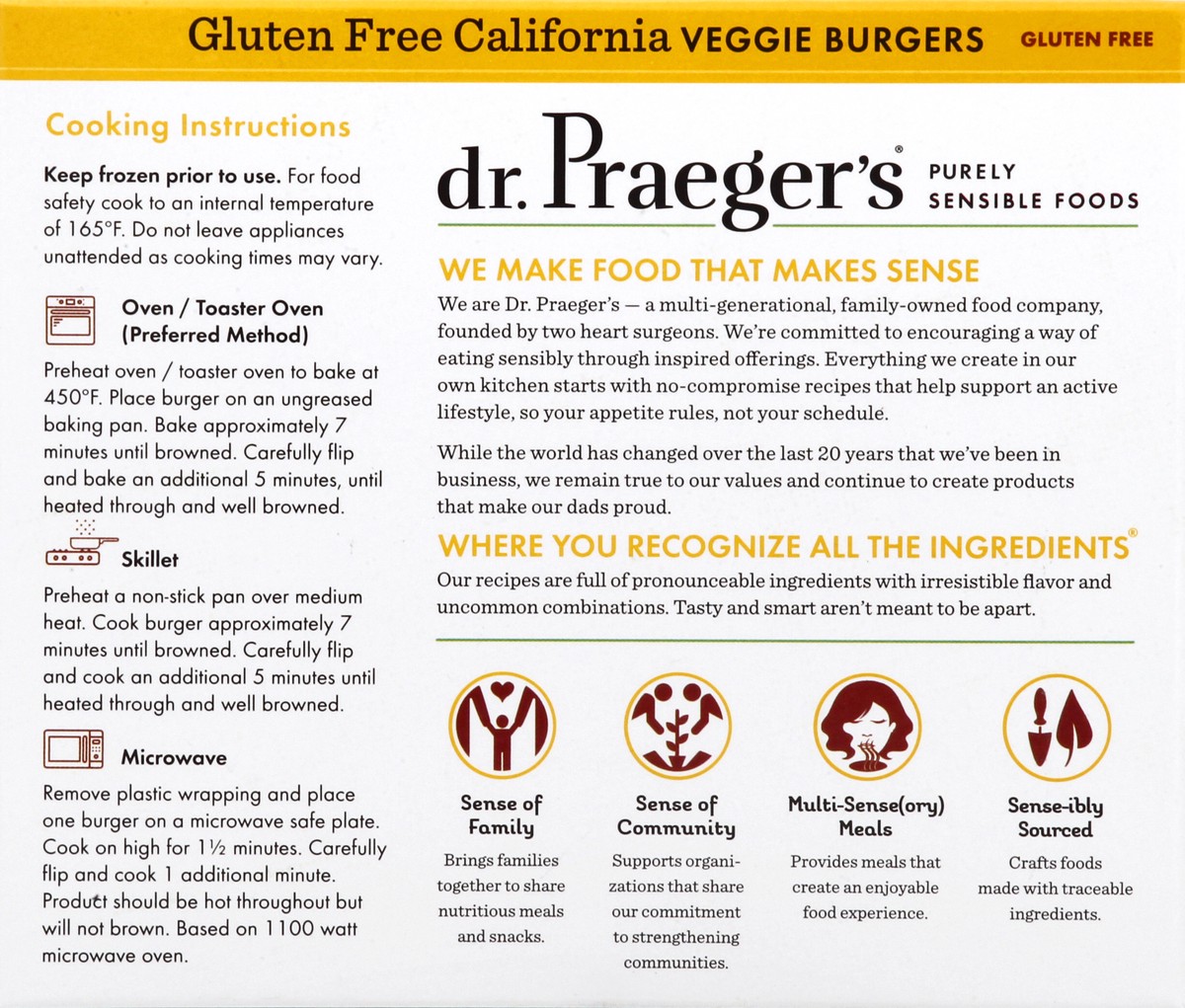 slide 11 of 11, Dr. Praeger's Gluten Free California Veggie Burgers 4 ea, 4 ct; 2.5 oz