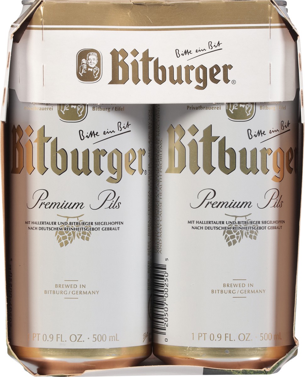 slide 7 of 13, Bitburger Premium Pils Beer 4 - 16.9 fl oz Cans, 4 ct; 16 oz