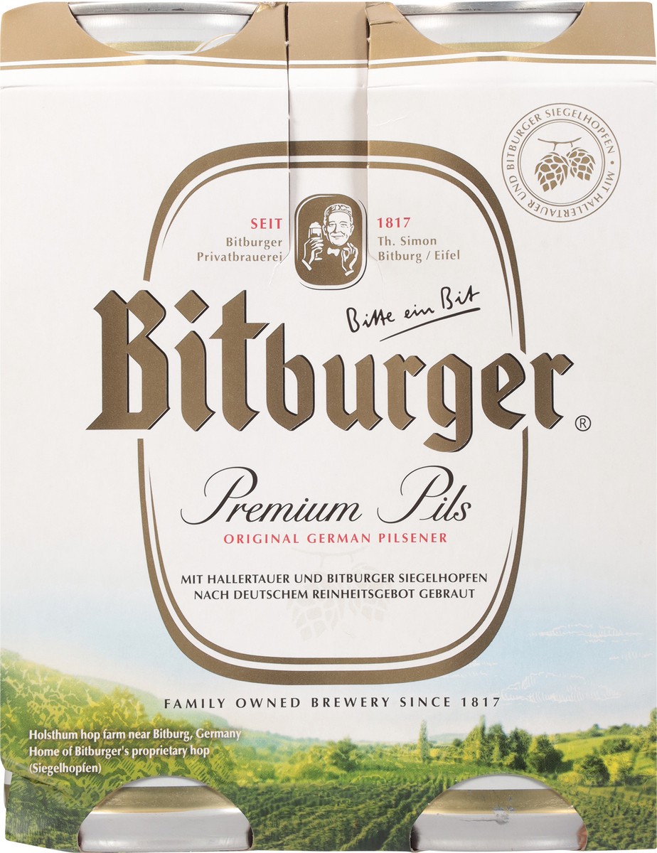 slide 8 of 13, Bitburger Premium Pils Beer 4 - 16.9 fl oz Cans, 4 ct; 16 oz