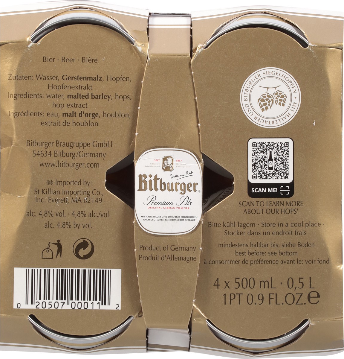 slide 10 of 13, Bitburger Premium Pils Beer 4 - 16.9 fl oz Cans, 4 ct; 16 oz