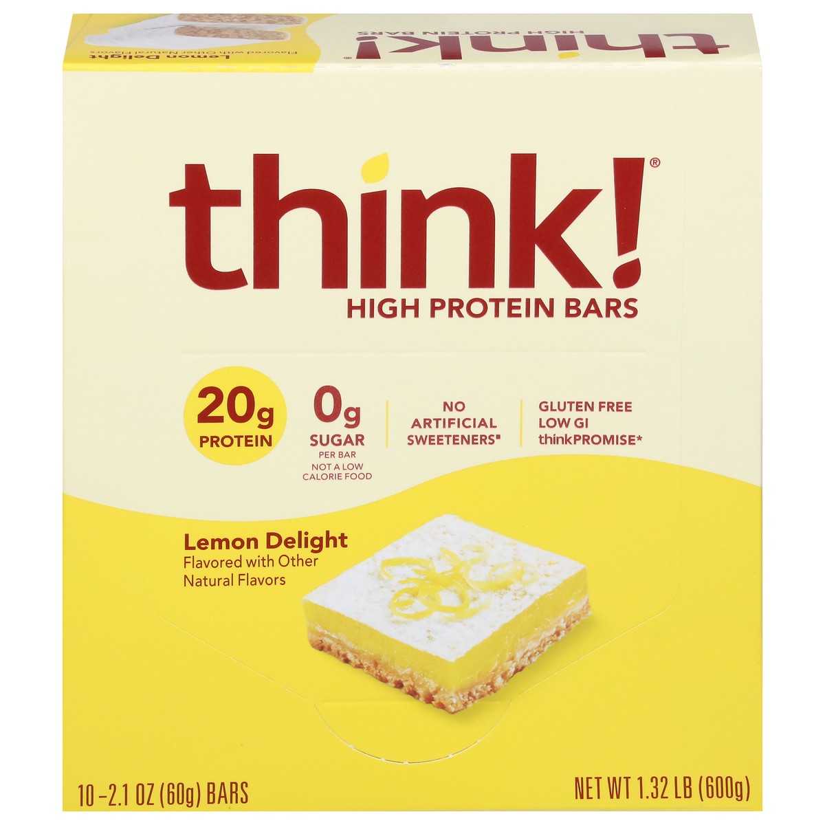 slide 1 of 12, think! Lemon Delight High Protein Bars 10 - 2.1 oz Bars, 10 ct; 2.1 oz