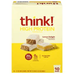 think! High Protein Lemon Delight Protein Bar 10 - 2.1 oz Bars