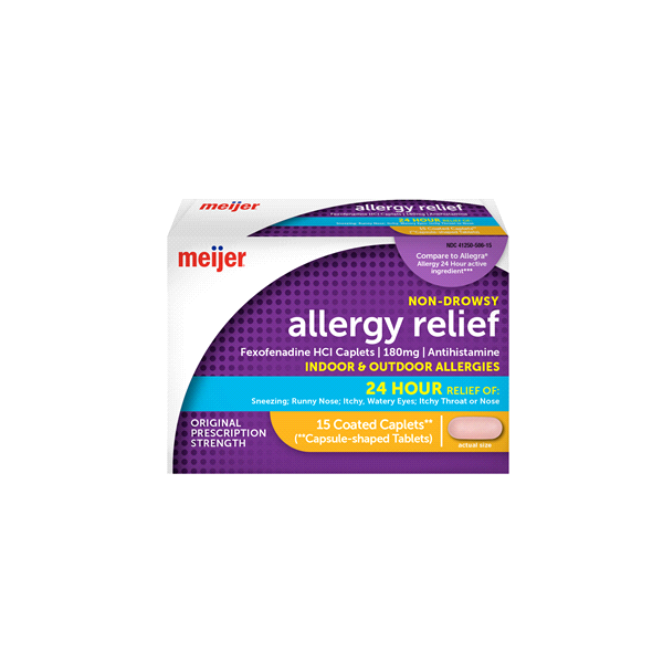 slide 1 of 1, Meijer Allergy Relief 24 Hour, 15 ct