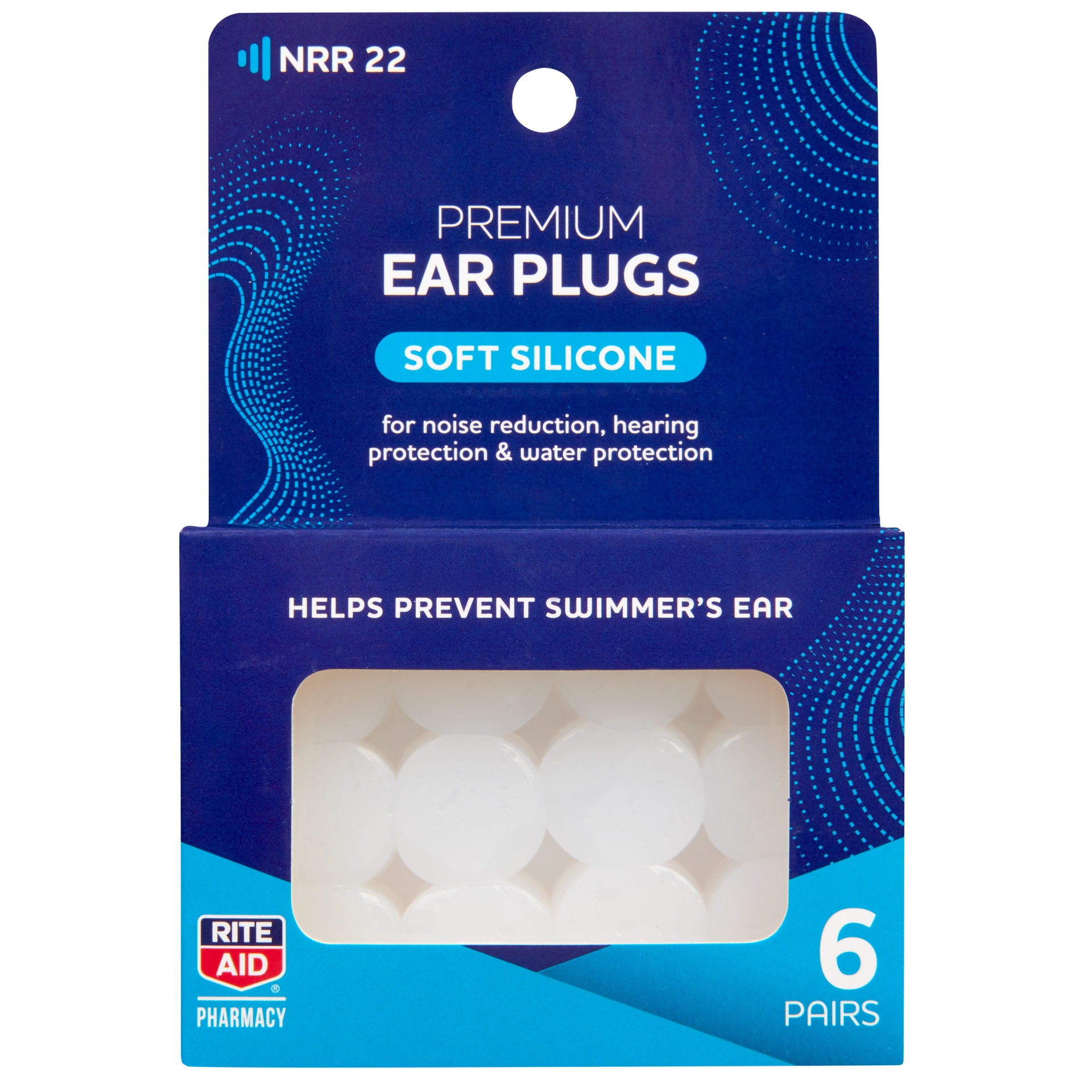 slide 1 of 1, Rite Aid Silicone Ear Plugs, 6 pair
