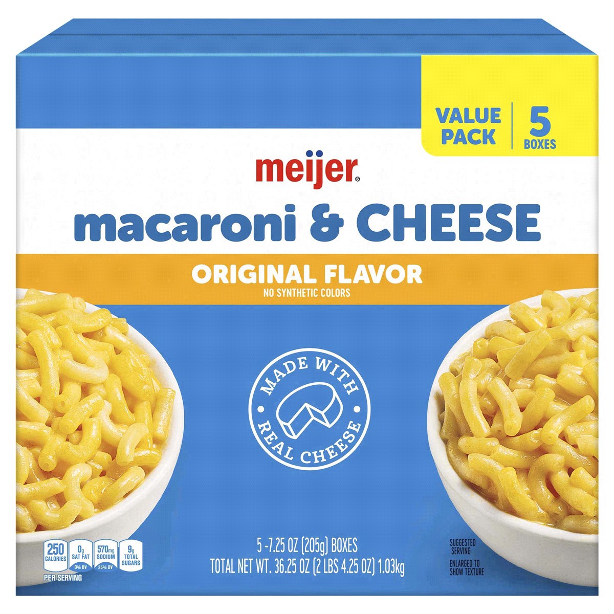 slide 1 of 5, Meijer Original Macaroni and Cheese Microwavable Cups, 5 ct