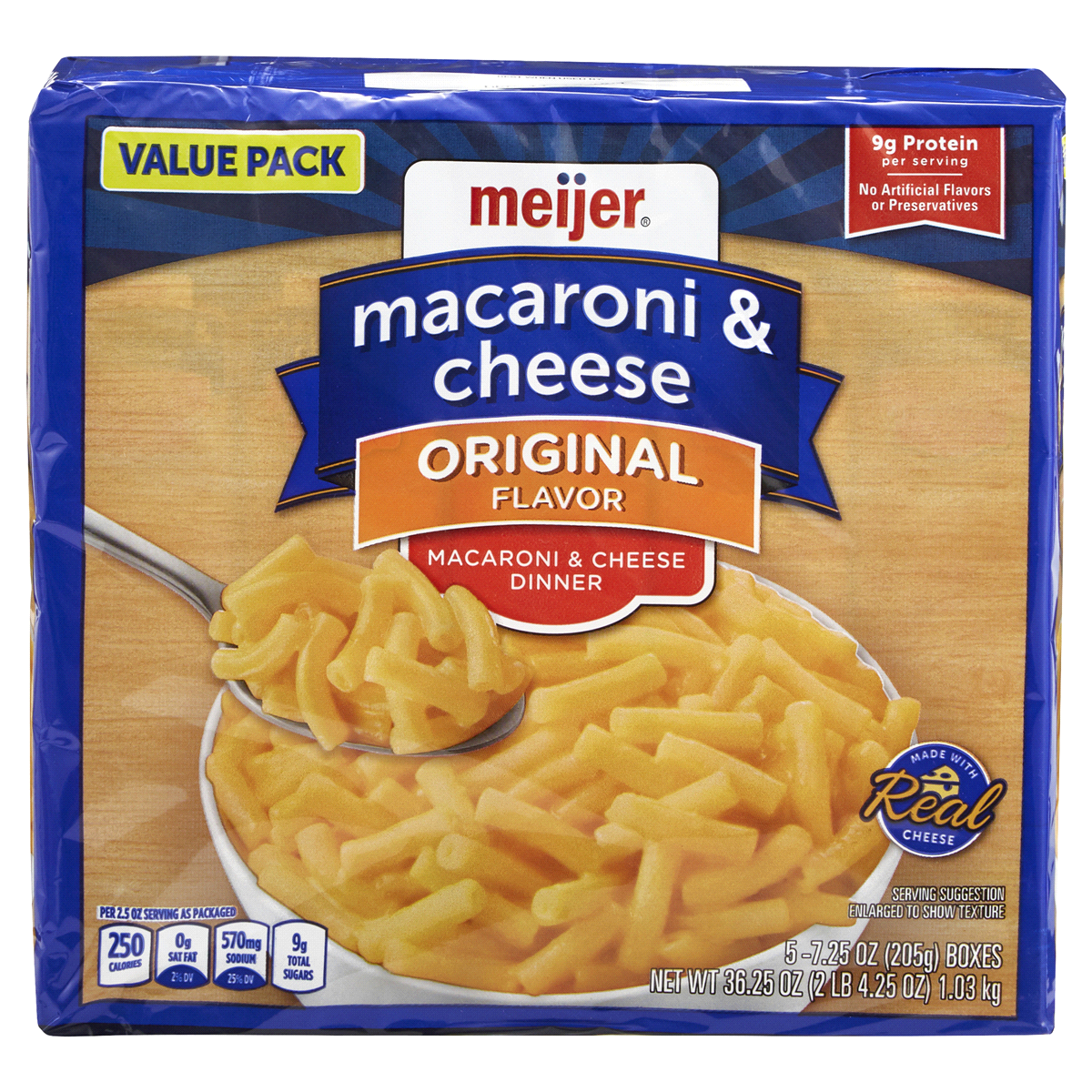 slide 1 of 4, Meijer Macaroni & Cheese Dinner Original Flavor Value Pack, 36.25 oz