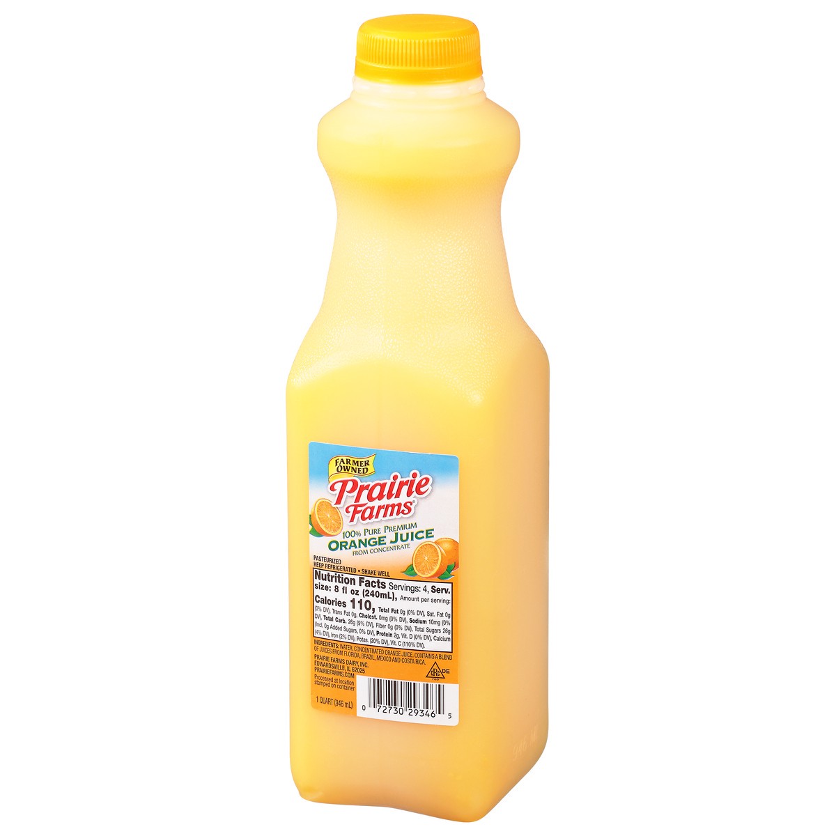 slide 12 of 13, Prairie Farms 100% Pure Premium Orange Juice - 1 qt, 1 qt