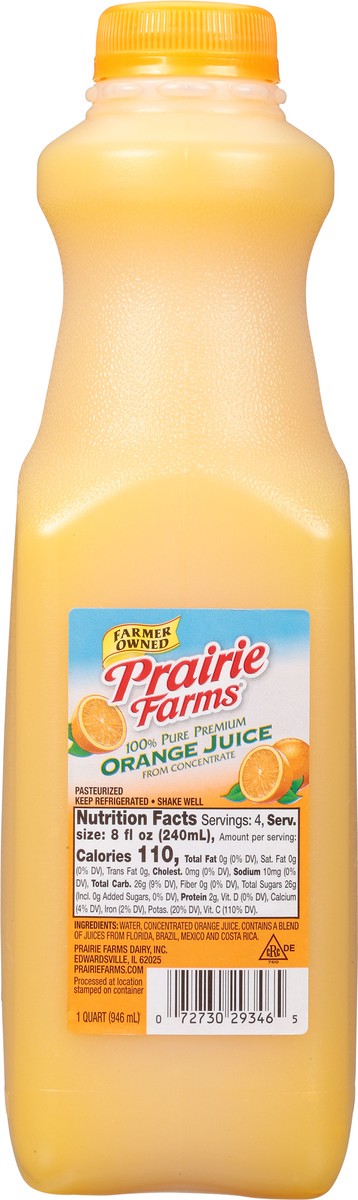 slide 5 of 13, Prairie Farms 100% Pure Premium Orange Juice - 1 qt, 1 qt