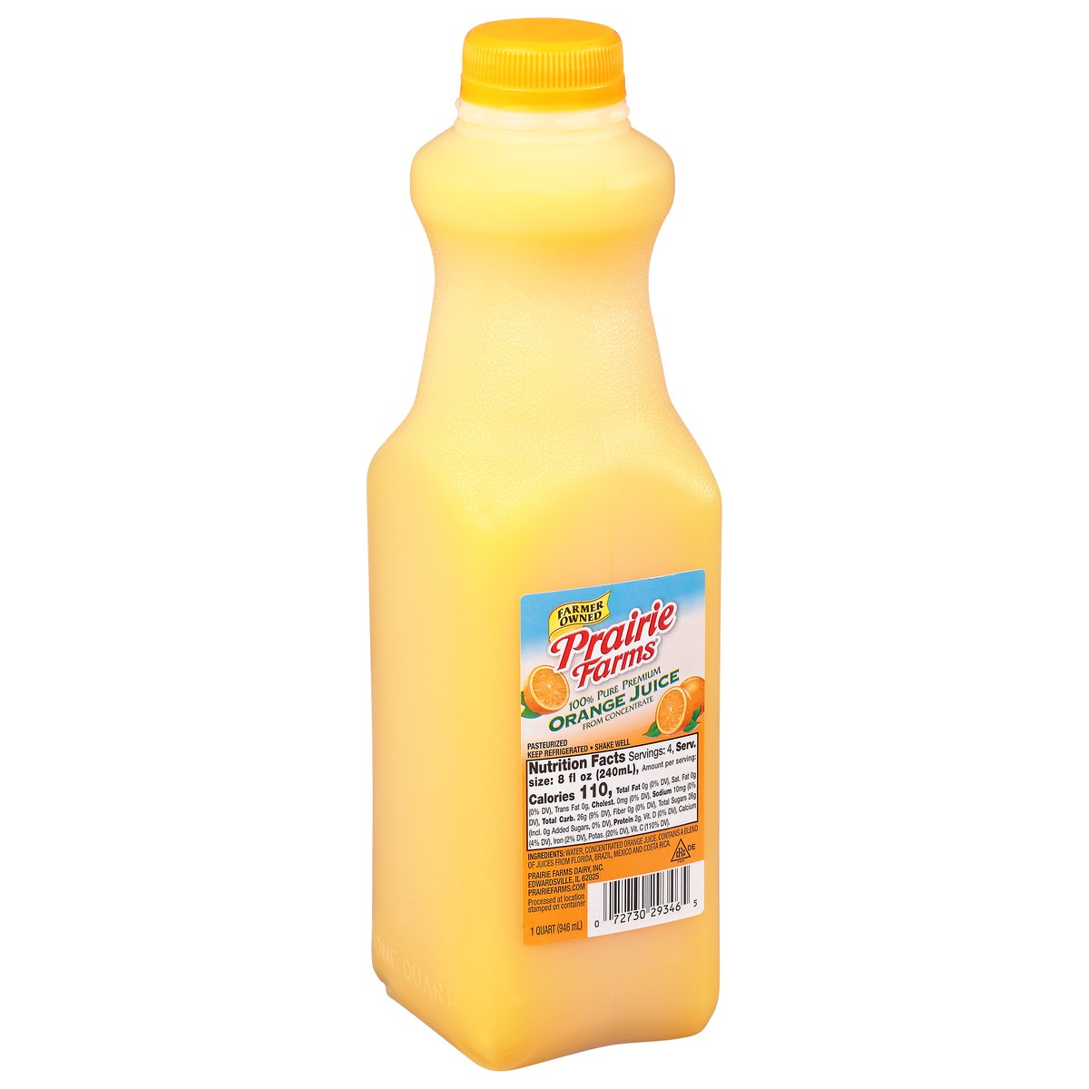 slide 11 of 13, Prairie Farms 100% Pure Premium Orange Juice - 1 qt, 1 qt