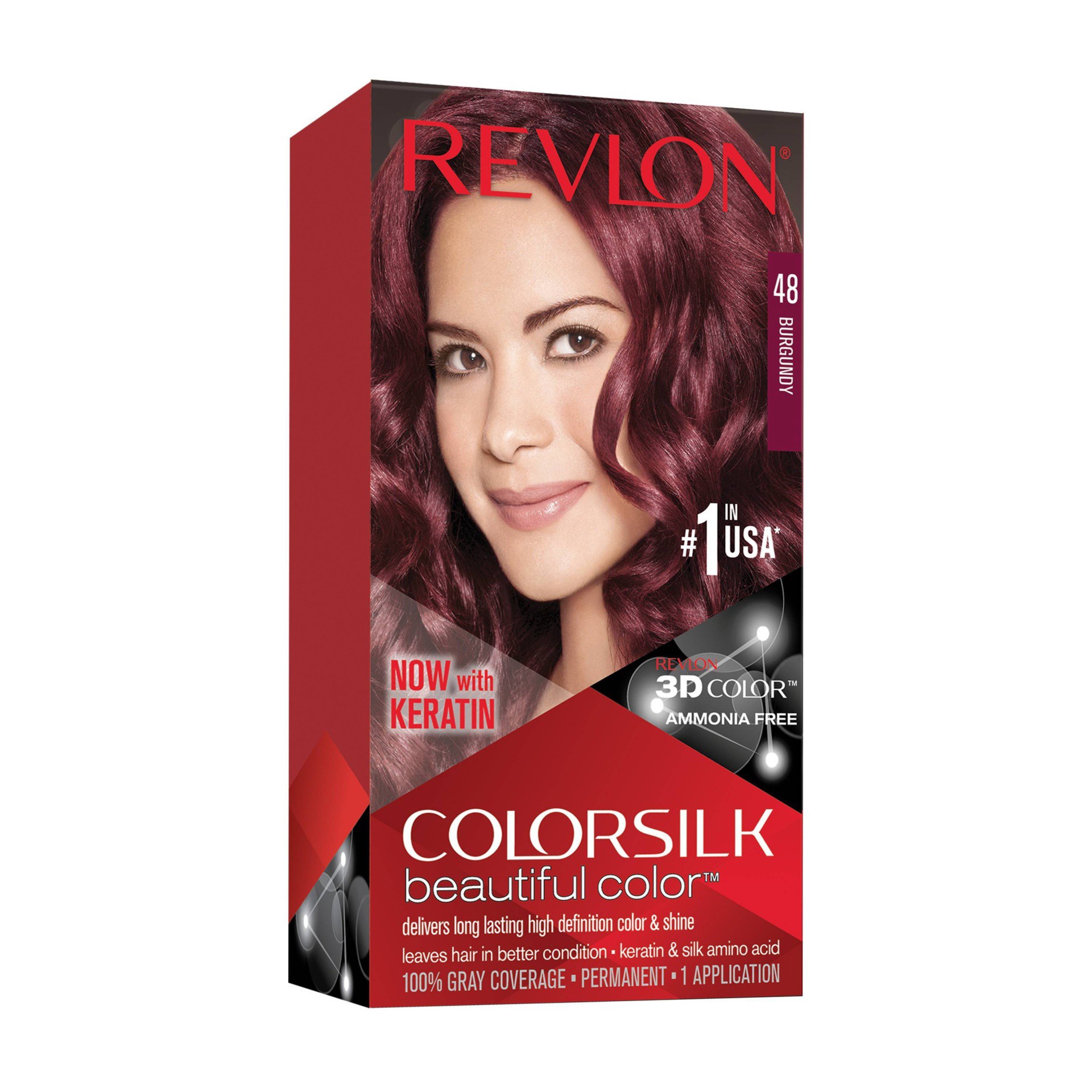 slide 1 of 5, Revlon ColorSilk Beautiful Permanent Hair Color - 3 fl oz - 48 Burgundy - 1 kit, 1 kit