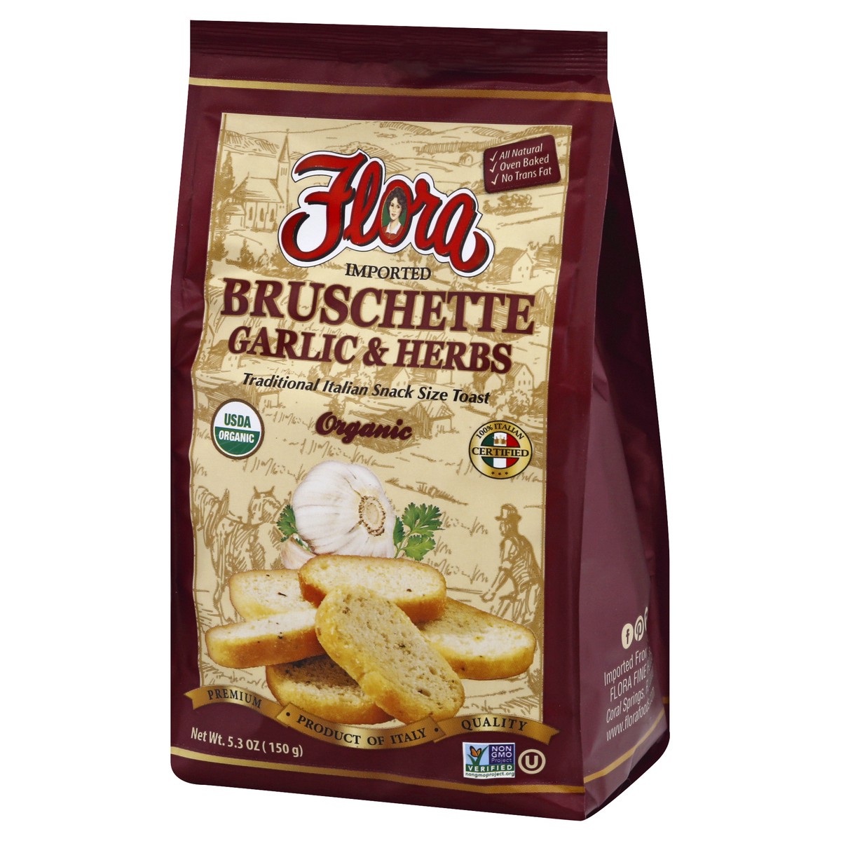 slide 8 of 13, Flora Organic Garlic & Herbs Bruschette 5.3 oz, 5.3 oz