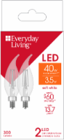 slide 1 of 1, Everyday Living Led Candelabra Base Dimmable Bulbs - Clear, 2 ct