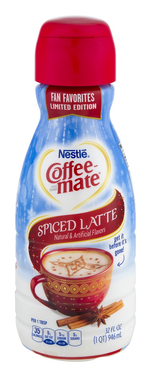 slide 1 of 1, Nestlé Coffee-Mate Spiced Latte Liquid Coffee Creamer, 32 oz