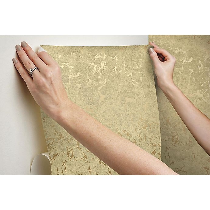 slide 6 of 6, RoomMates Gold Leaf Peel and Stick Wallpaper - Gold, 1 ct