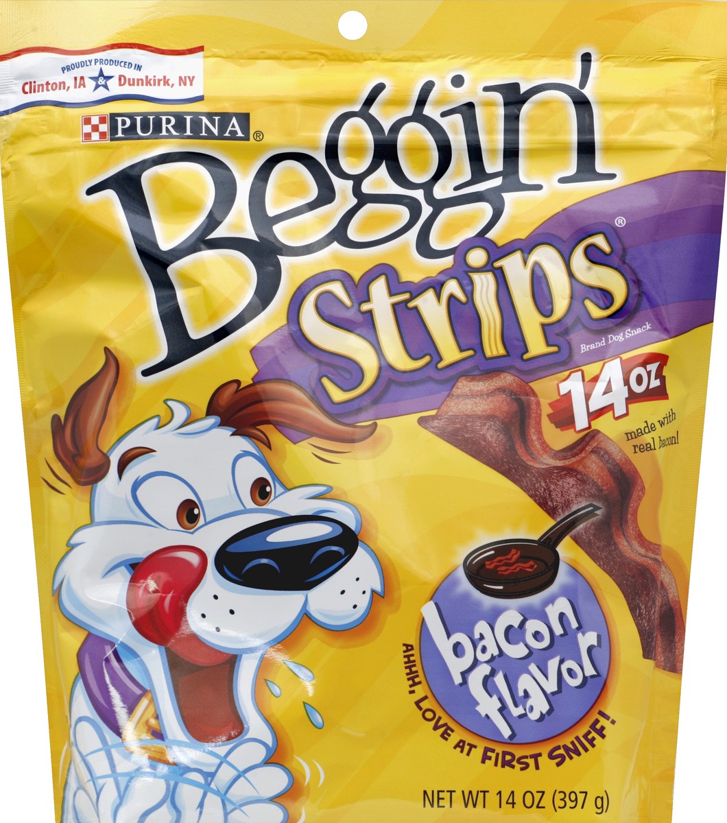 slide 2 of 3, Beggin' Strips Bacon Flavor Dog Snacks, 14 oz