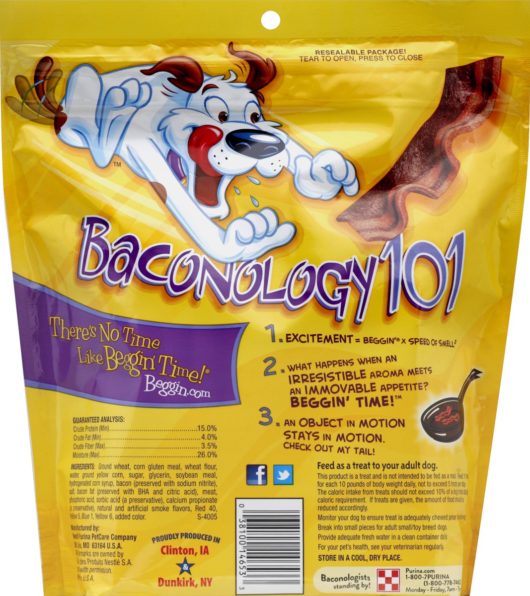 slide 3 of 3, Beggin' Strips Bacon Flavor Dog Snacks, 14 oz