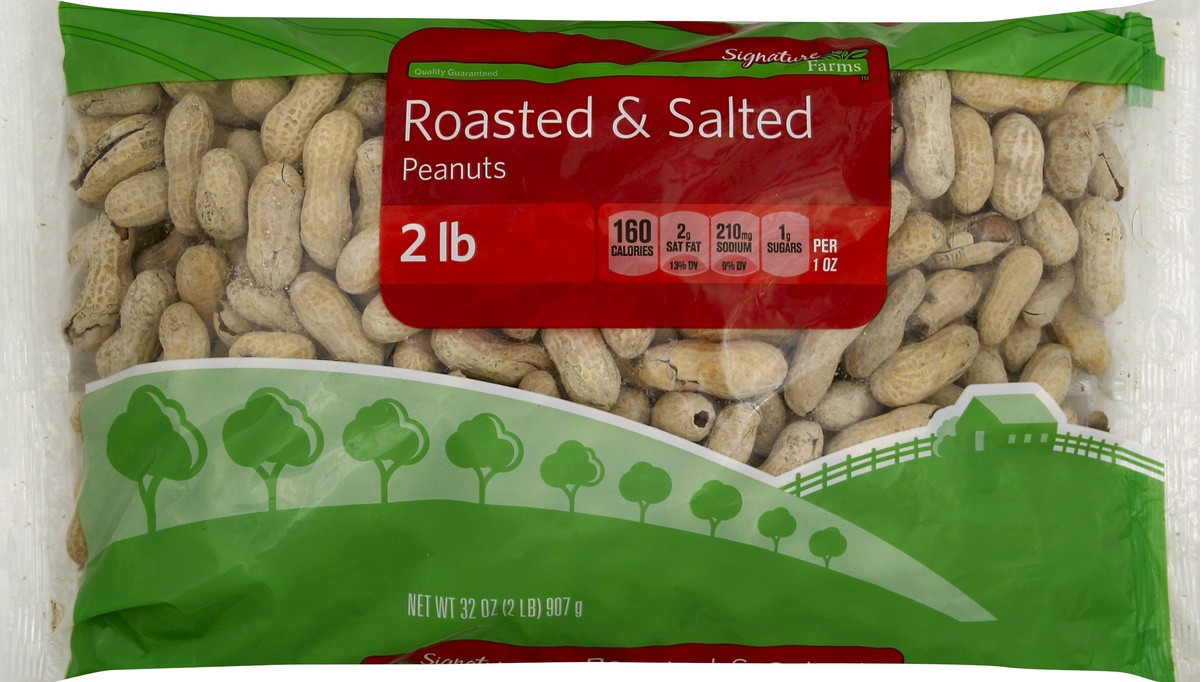slide 5 of 5, Signature Farms Peanuts Roasted & Salted, 