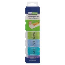 EZY Dose Weekly Pill Organizer with Push Button, 1 ea