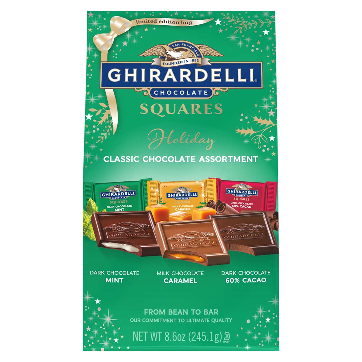 slide 1 of 9, Ghirardelli Holiday Classic Chocolate Assortment Squares, 7.7 oz