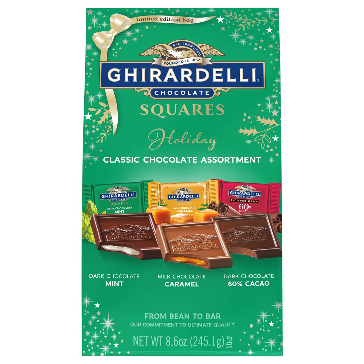 slide 1 of 9, Ghirardelli Holiday Classic Chocolate Assortment Squares, 8.6 oz