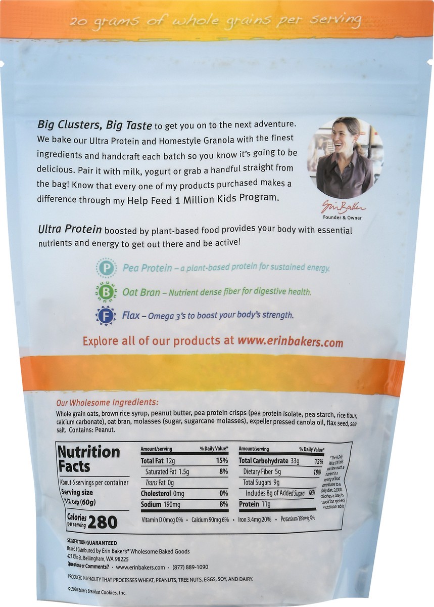 slide 6 of 9, Erin Baker'S Ultra Protein Peanut Butter Granola - 12 Oz, 12 oz