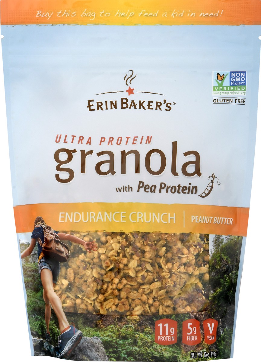 slide 1 of 9, Erin Baker'S Ultra Protein Peanut Butter Granola - 12 Oz, 12 oz