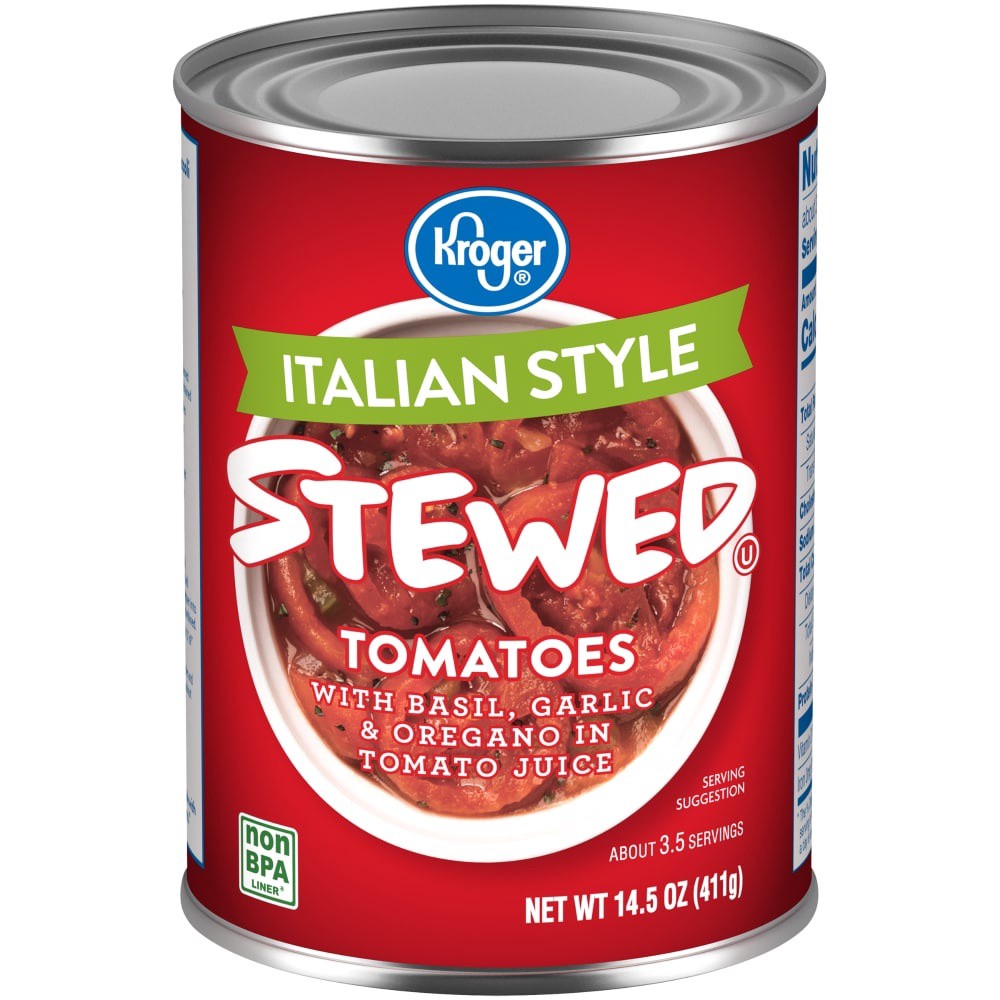 slide 1 of 3, Kroger Italian Style Stewed Tomatoes, 14.5 oz