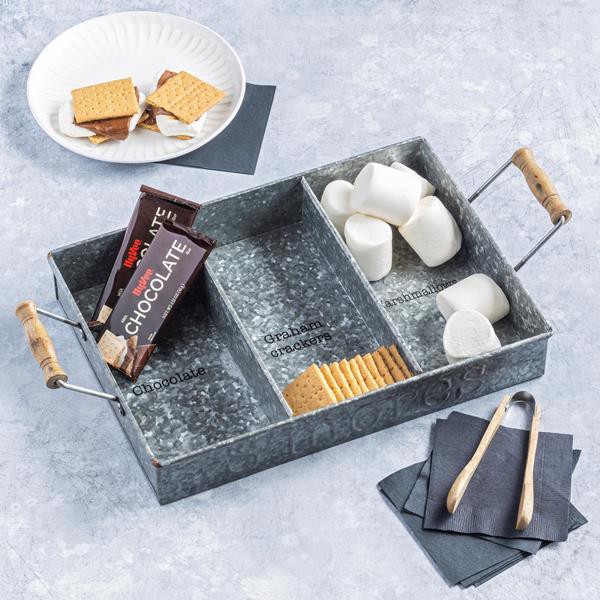 slide 1 of 1, Mud Pie S'mores Tray And Tongs, 2 Piece Set, 1 ct